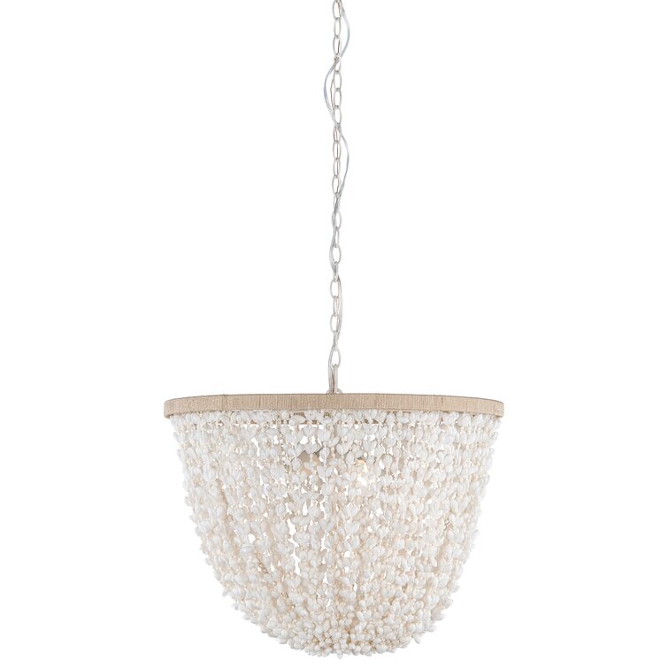 Lorsworth 3 - Light Seashell Dimmable Drum Chandelier